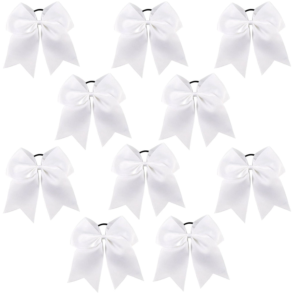 White Cheer Bows - 10 Pack