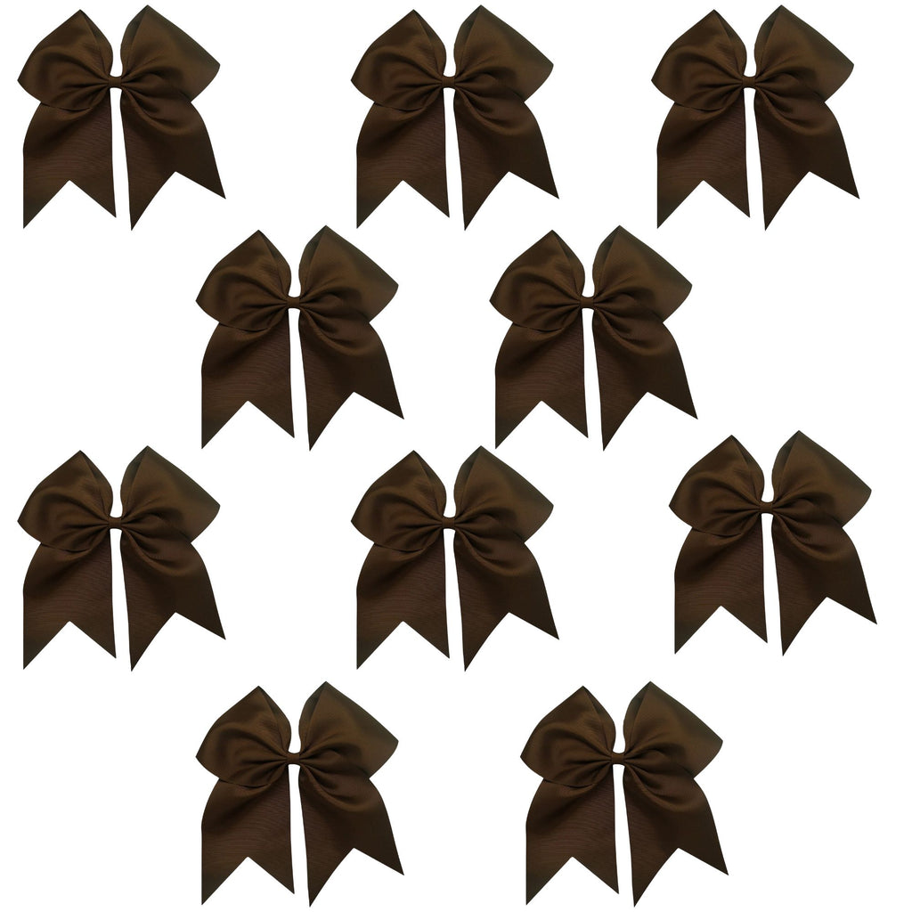 Brown Clip Hair Bows - 10 Pack