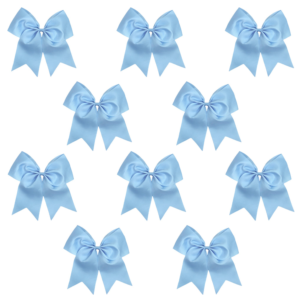 Carolina Blue Clip Hair Bows - 10 Pack