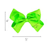 Neon Green Classic Hair Bows - 10 Pack