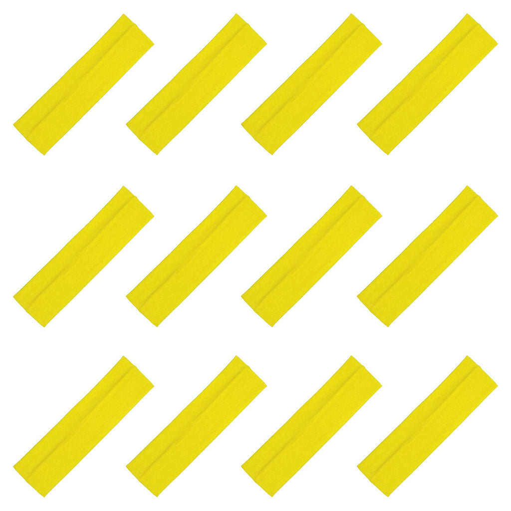 Yellow Cotton Headbands - 12 Pack
