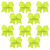 Neon Yellow Clip Hair Bows - 10 Pack