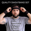12 Sweatband Sets Terry Cotton Headband and 2 Wristbands Pack You Pick Colors & Quantities