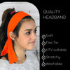 Tie Back Headbands 12 Moisture Wicking Athletic Sports Head Band Neon Orange