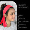 Neon Pink Tie Headbands - 12 Pack