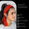Tie Back Headbands 12 Moisture Wicking Athletic Sports Head Band Red