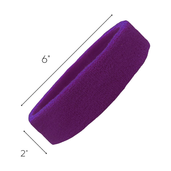 Royal Purple Head Sweatbands 12 Pack