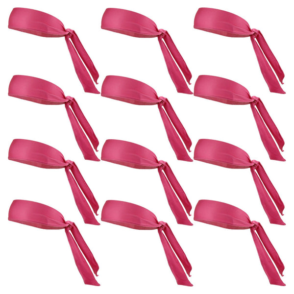 Hot Pink Tie Headbands - 12 Pack display picture 1