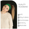 Green Wide Headbands - 12 Pack