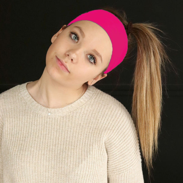 headband wide hard pink Hot Pink Wide Headband