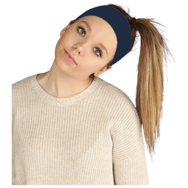 Wide Cotton Headband Soft Stretch Headbands Sweat Absorbent  display picture 1