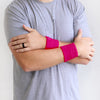 Hot Pink Wrist Sweatbands - 2 Pack