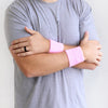 Light Pink Wrist Sweatbands - 6 Pack