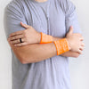 Orange Wrist Sweatbands - 6 Pack