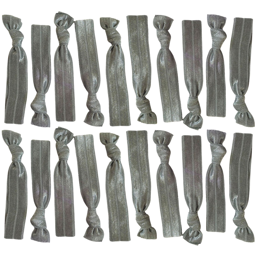 Gray Ribbon Hair Ties - 20 Pack