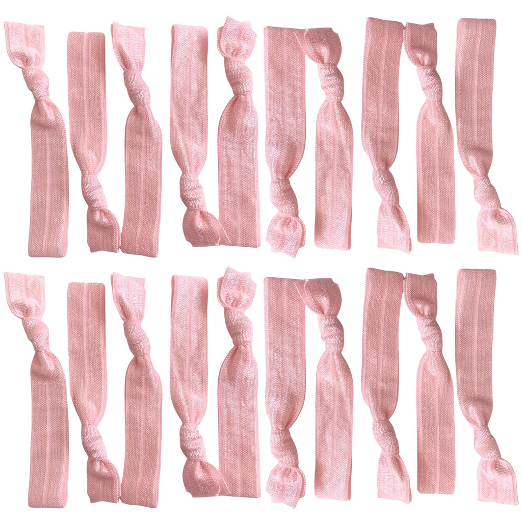 Light Pink Ribbon Hair Ties - 20 Pack