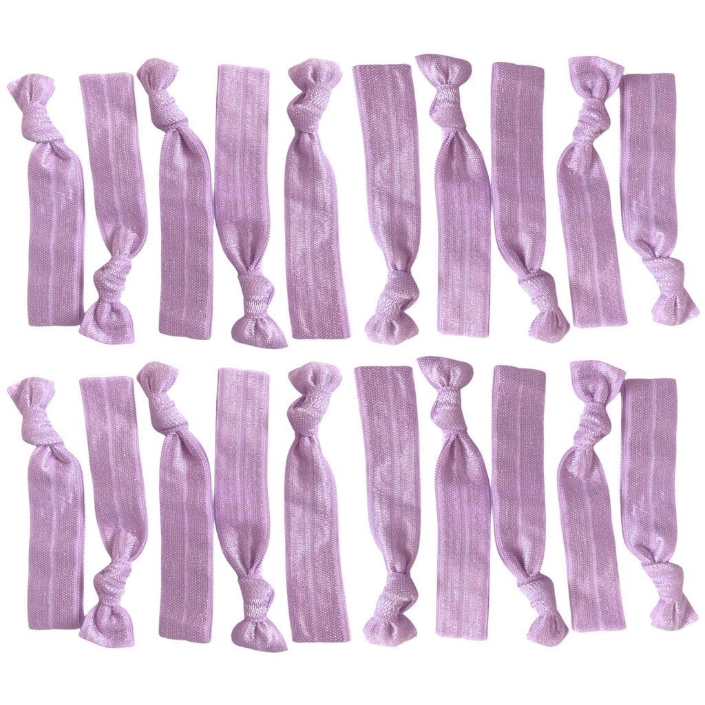Light Purple Ribbon Hair Ties - 20 Pack
