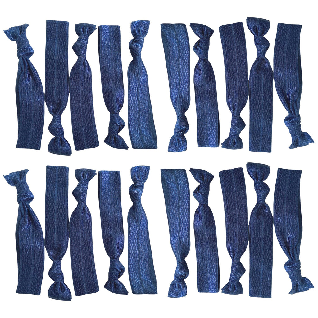 Navy Ribbon Hair Ties - 20 Pack