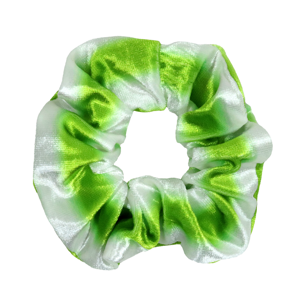 Neon Green Ombre Velvet Scrunchie
