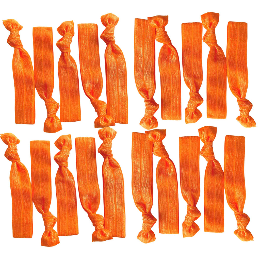 Orange Ribbon Hair Ties - 20 Pack