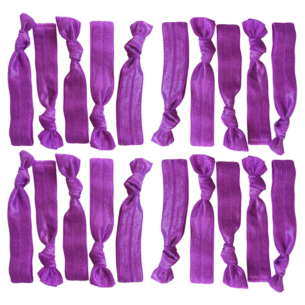 Purple Ribbon Hair Ties - 20 Pack