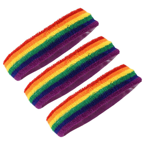 Rainbow Sweatband Headbands 3 Pieces