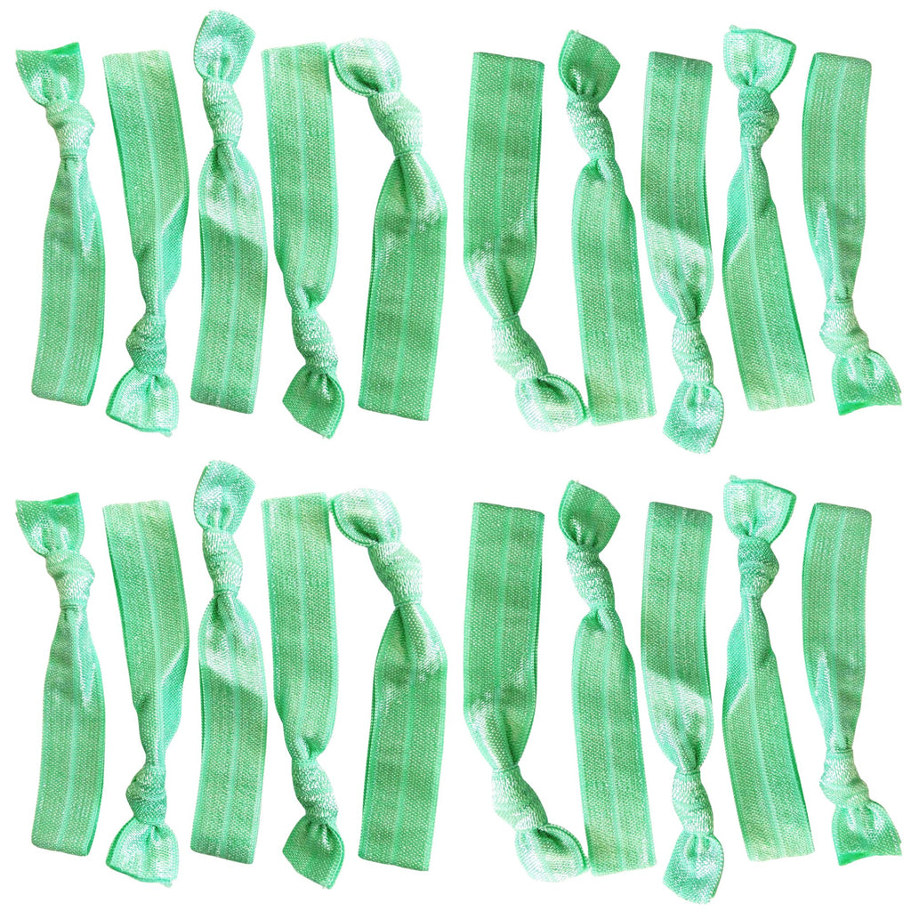 Turquoise Ribbon Hair Ties - 20 Pack