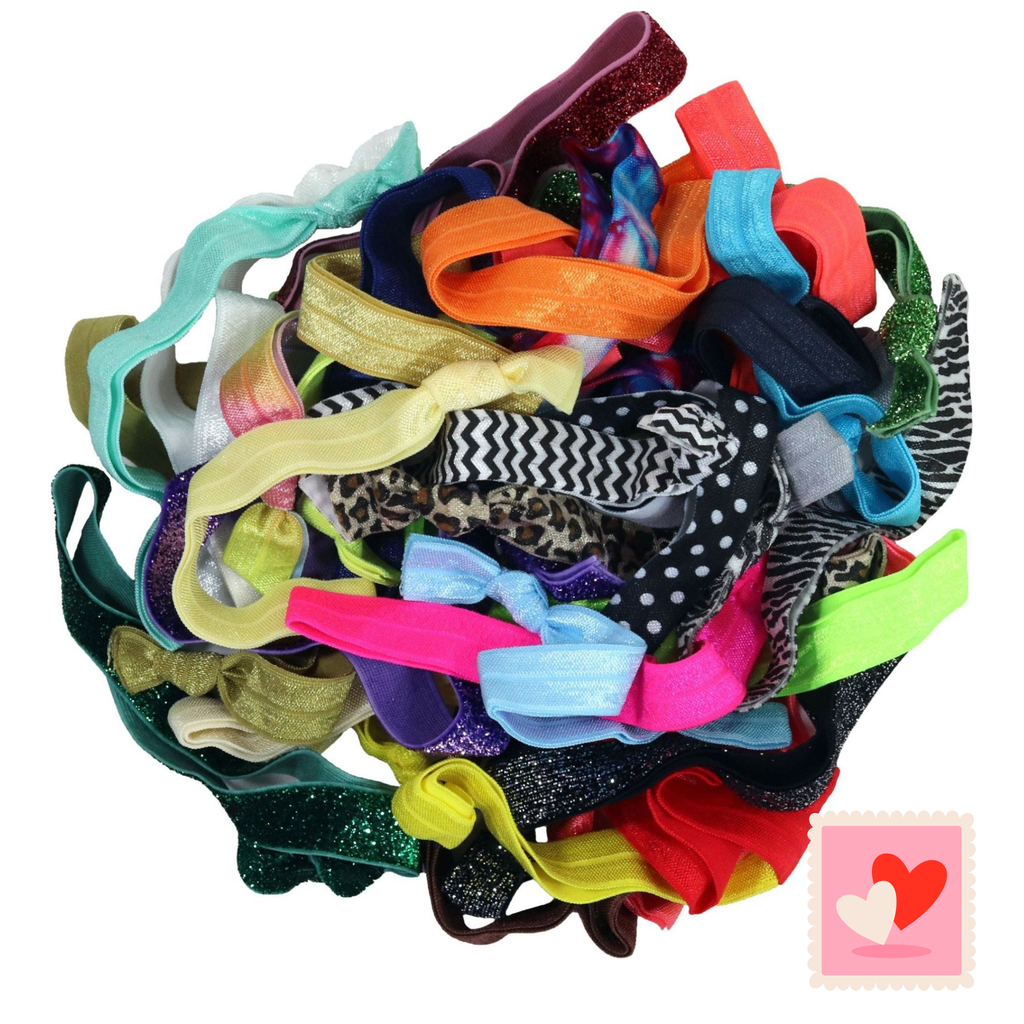 Fold Over Elastic Headbands You Pick Colors & Quantities