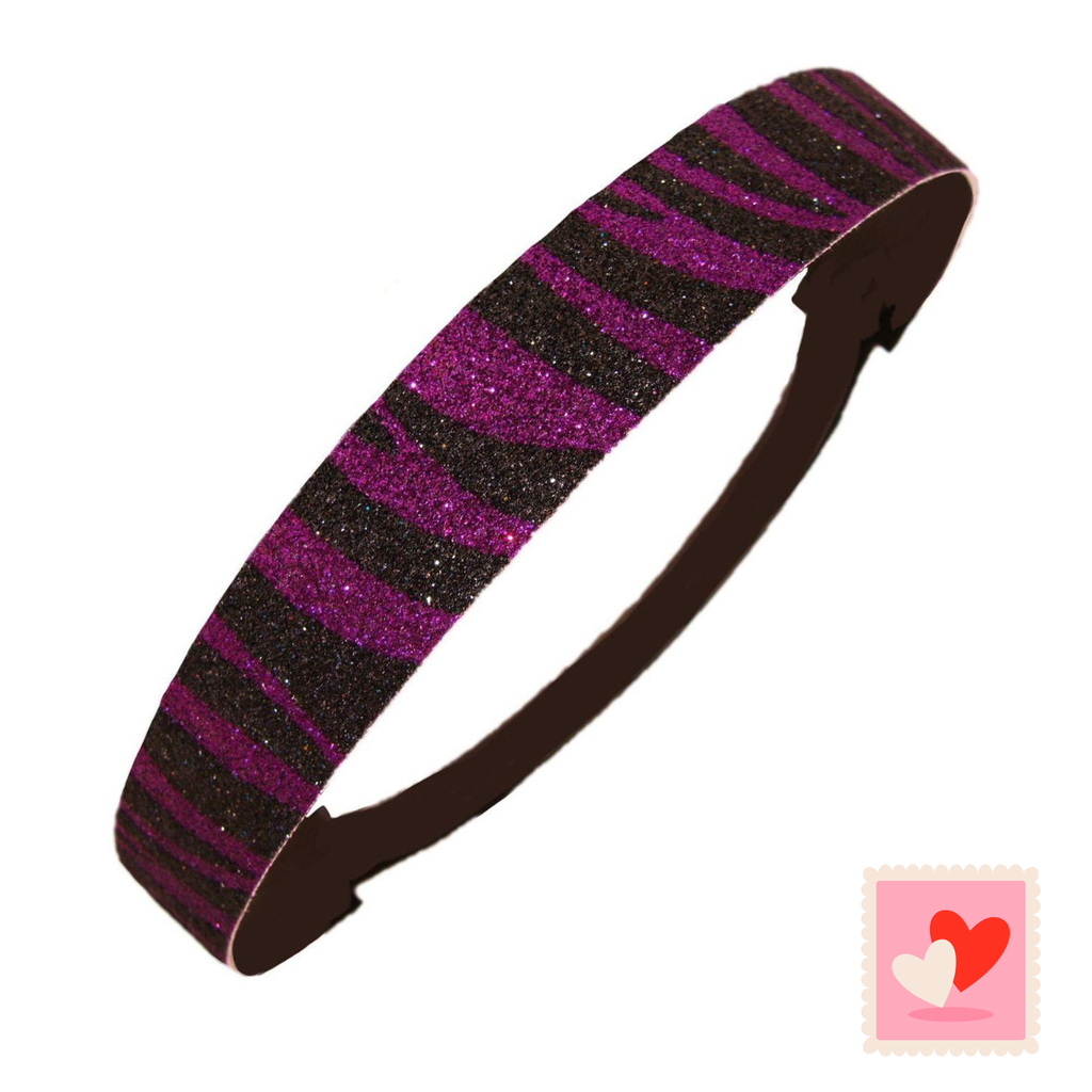Purple Zebra Glitter Headband