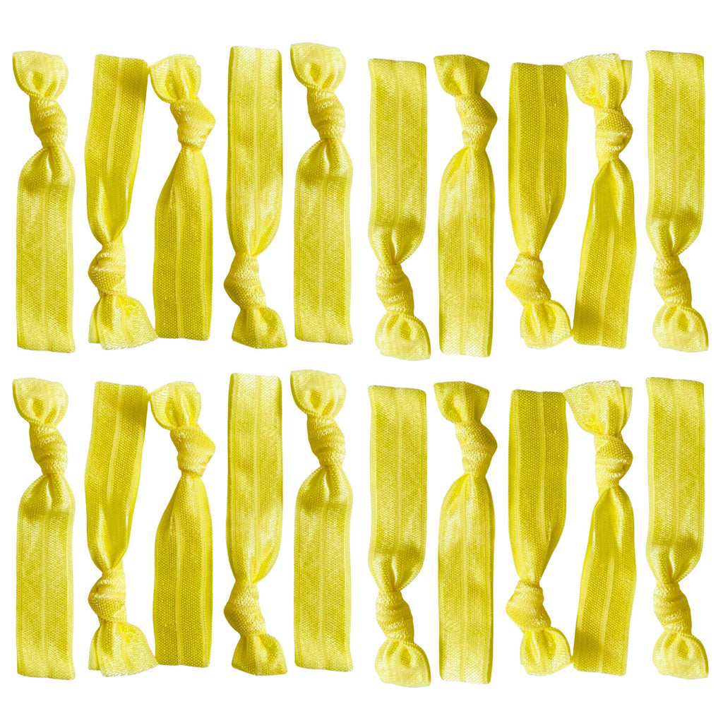 Yellow Ribbon Hair Ties - 20 Pack
