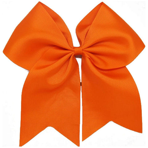 Orange Cheer Bow for Girls Large Hair Bows with Clip Holder Ribbon