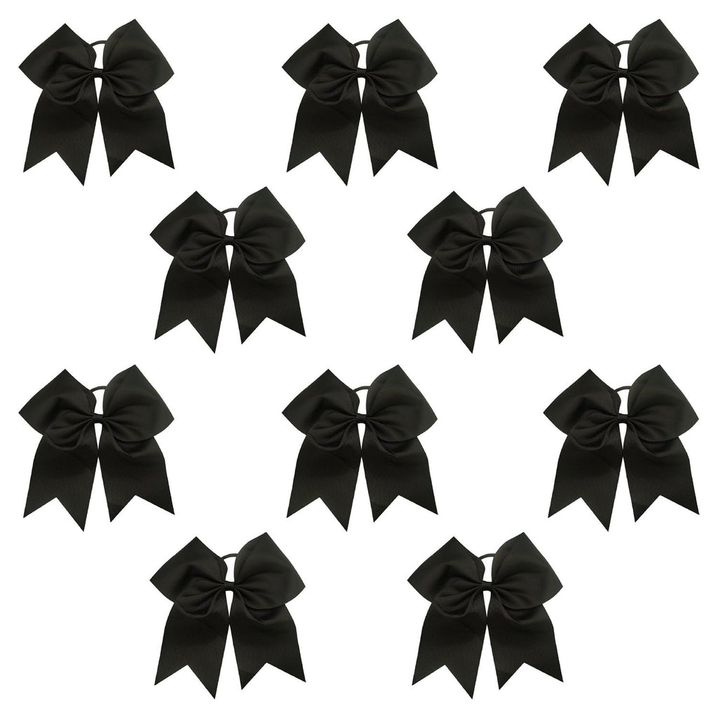 Black Cheer Bows - 10 Pack