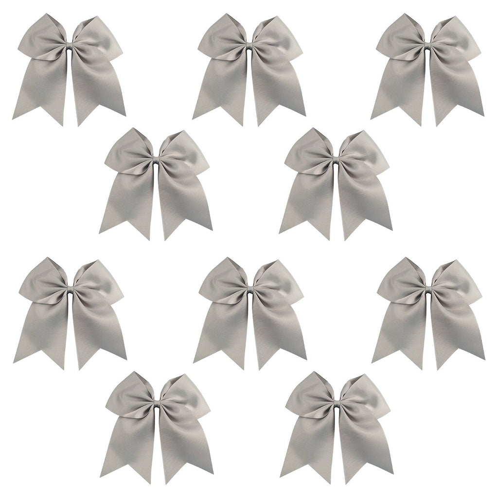 Gray Clip Hair Bows - 10 Pack