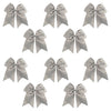Gray Clip Hair Bows - 10 Pack