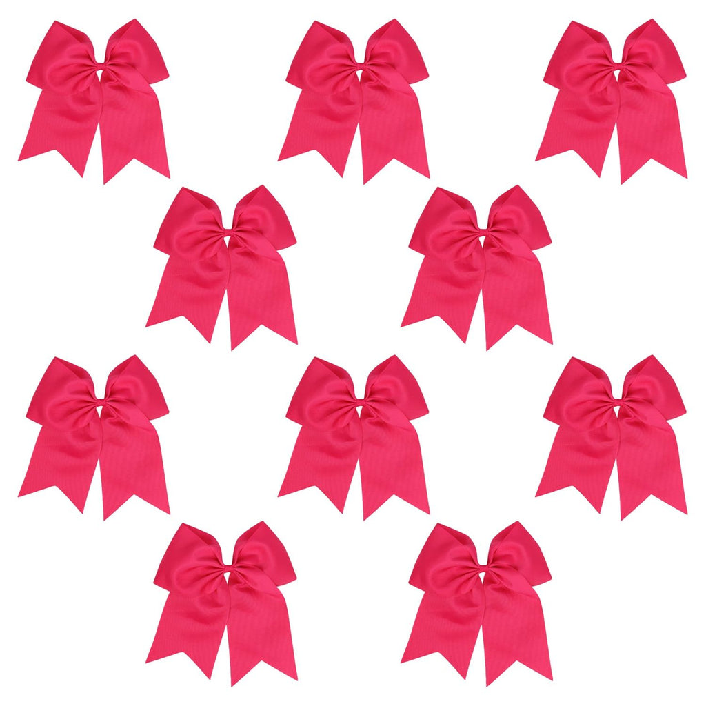 Hot Pink Clip Hair Bows - 10 Pack