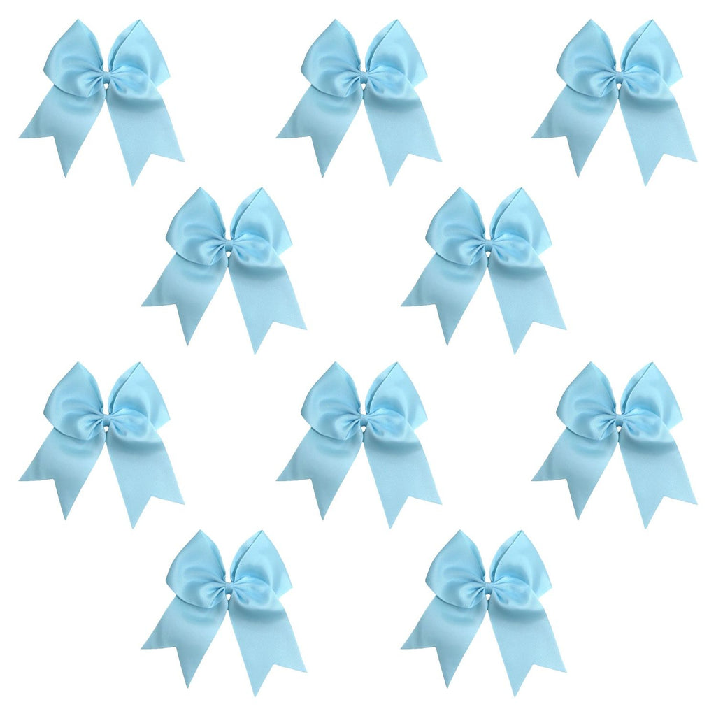 Light Blue Cheer Bows - 10 Pack