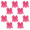 Medium Pink Clip Hair Bows - 10 Pack
