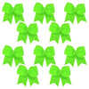 Neon Green Cheer Bows - 10 Pack