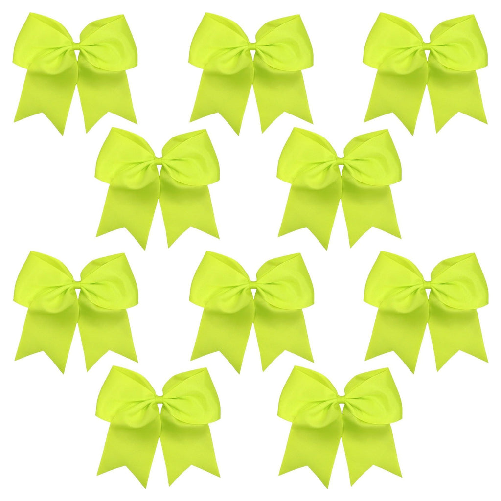 Neon Yellow Cheer Bows - 10 Pack