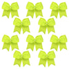 Neon Yellow Cheer Bows - 10 Pack