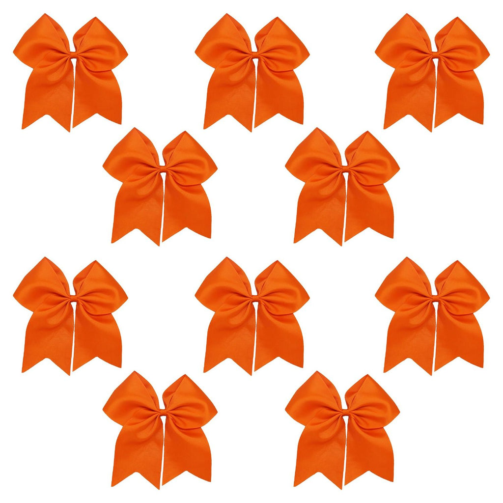 Orange Clip Hair Bows - 10 Pack