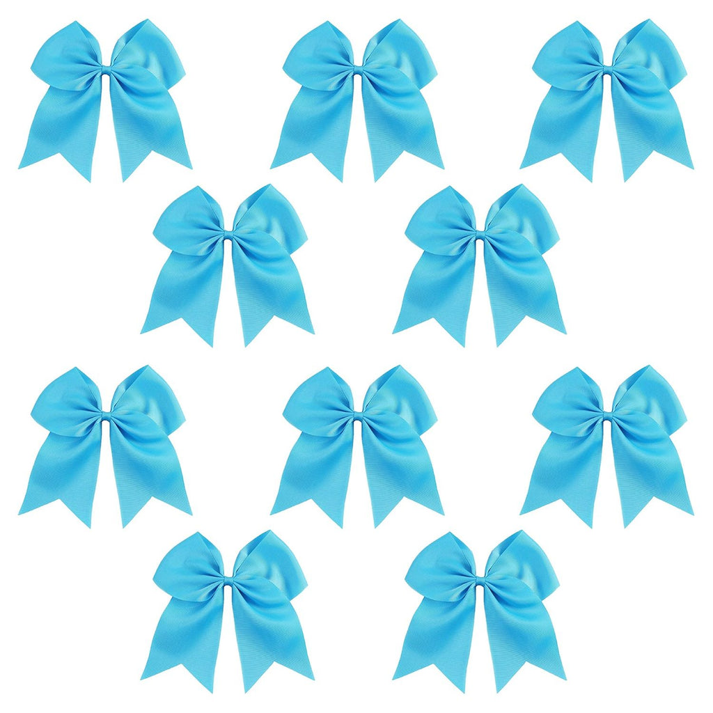 Teal Clip Hair Bows - 10 Pack