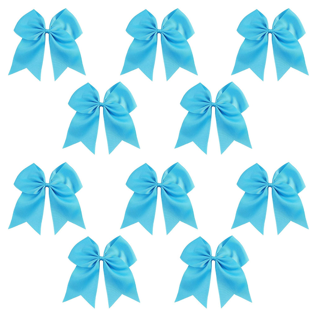 Teal Cheer Bows - 10 Pack