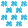 Teal Cheer Bows - 10 Pack