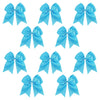 Teal Clip Hair Bows - 10 Pack