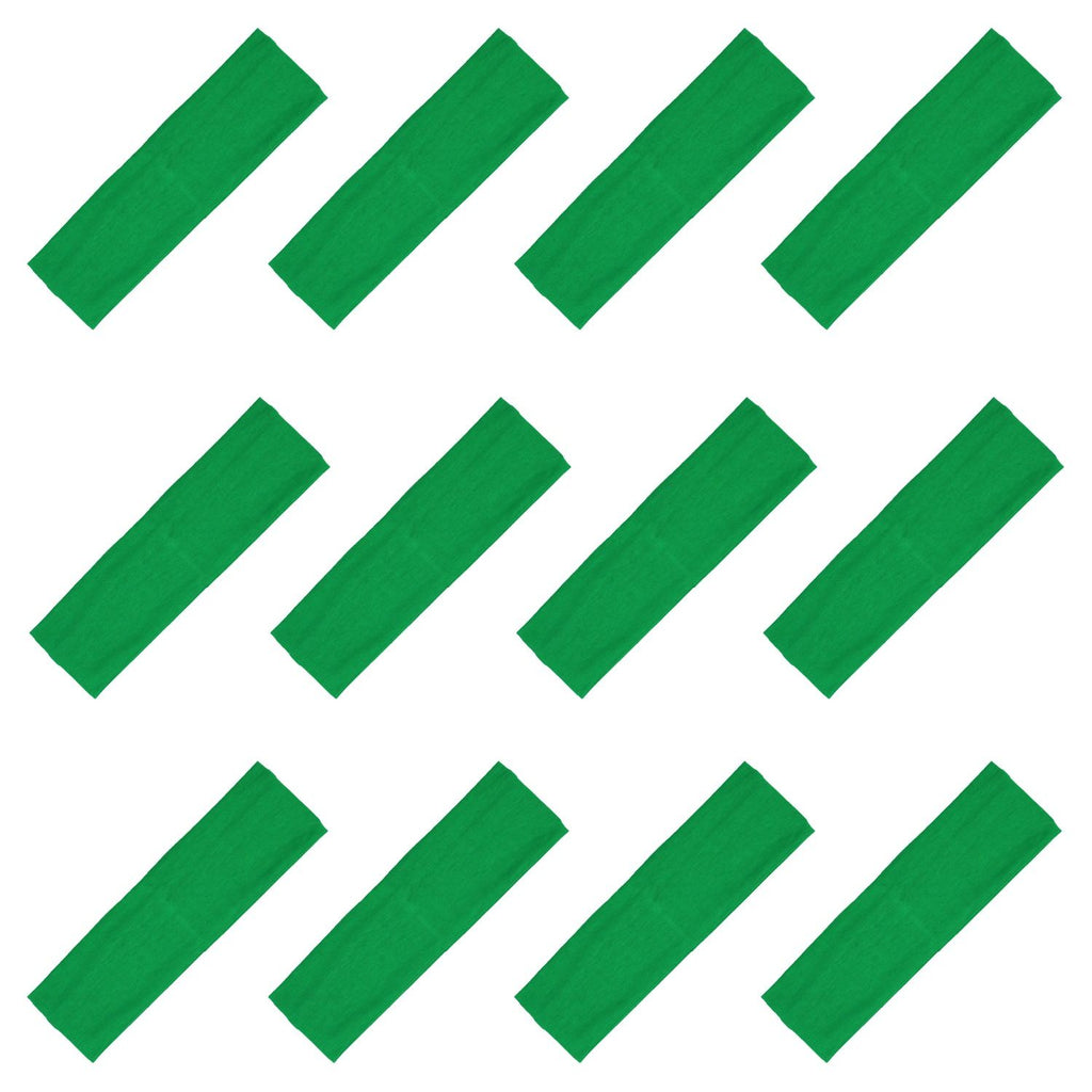 Green Cotton Headbands - 12 Pack