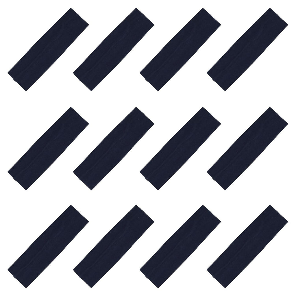 Navy Cotton Headbands - 12 Pack