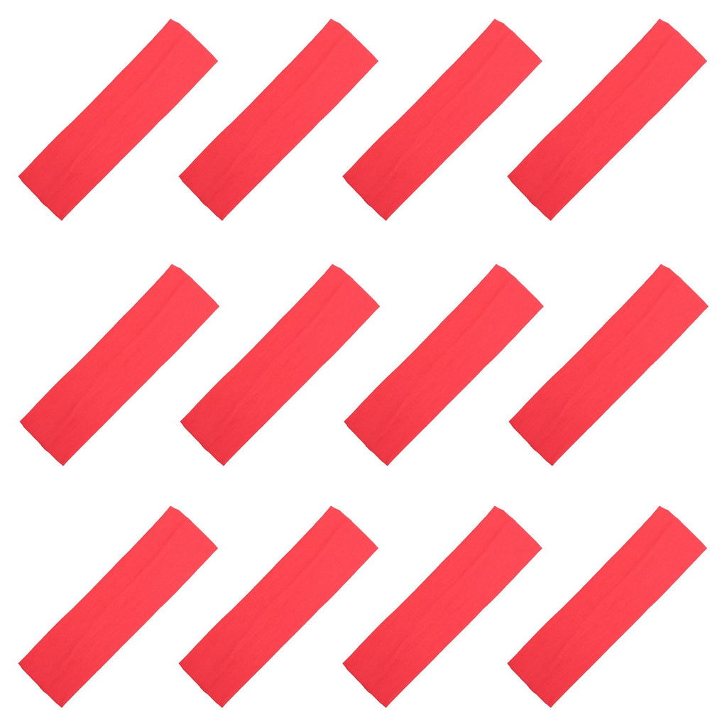 Neon Pink Cotton Headbands - 12 Pack