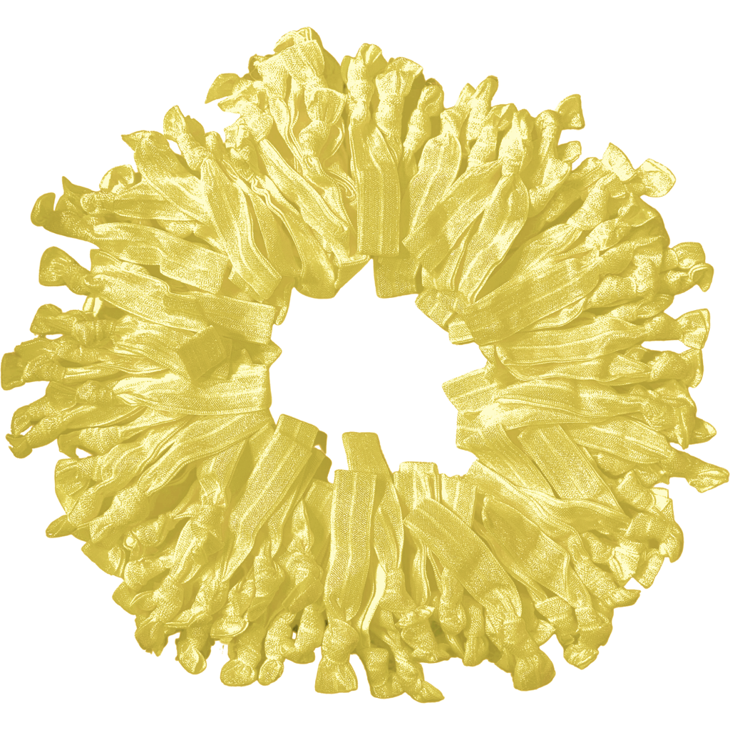 Light Yellow Ribbon Hair Ties - 100