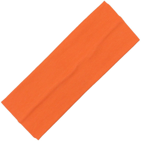 Wide Cotton Headband Soft Stretch Headbands Sweat Absorbent Elastic Head Band Orange